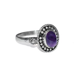 Wholesale !! Amethyst Purple Oval Shape Ring 925 Sterling Silver Jewelry