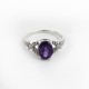 Delicate Beauty !! Amethyst Rhodium Plated 925 Sterling Silver Ring Jewelry