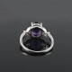 Delicate Beauty !! Amethyst Rhodium Plated 925 Sterling Silver Ring Jewelry