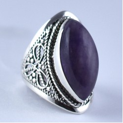 Amethyst Ring 925 Sterling Silver Handmade Boho Ring Birthstone Ring Jewelry Engagement Ring Jewelry