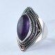 Amethyst Ring Handmade 925 Sterling Silver Oxidized Silver Jewelry Promises Ring Gift For Her