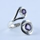 Adjustable Amethyst Ring Handmade Solid 925 Sterling Silver Friendship Ring Silver Ring Jewellery Gift For Her