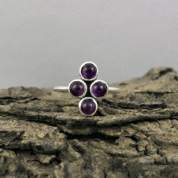 Amethyst Round Shape 925 Sterling Silver Ring Jewelry