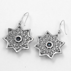 Antique Look Natural Labradorite Drops Dangle Earring Handmade Silver Jewelry Star Shape 925 Sterling Silver Jewelry