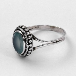 Aqua Chalcedony Ring Boho Ring Oxidized Jewellery Handmade 925 Sterling Silver Ring Jewellery