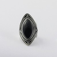 Beautiful Design !! Black Onyx 925 Sterling Silver Ring