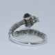 Attractive Garnet Ring 925 Sterling Silver Indian Religious Ring Fine Jewelry