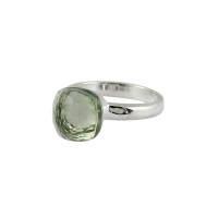 Exotic Beauty !! Bezel Setting Green Amethyst Jewelry Gemstone 925 Sterling Silver Ring