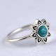 Attractive Green Turquoise Ring 925 Sterling Silver Birthstone Silver Ring Jewelry Gift For Her