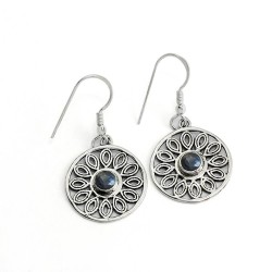 Attractive Natural Labradorite 925 Sterling Silver Earring Handmade Jewelry
