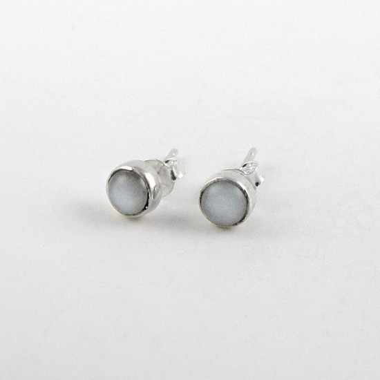 Attractive Moonstone Stud Earring 925 Sterling Silver Party Wear Jewelry