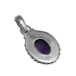 Attractive Purple Amethyst 925 Sterling Silver Handmade Pendant Jewelry