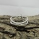 Attractive White Rainbow Moonstone 925 Sterling Silver Prong Setting Ring