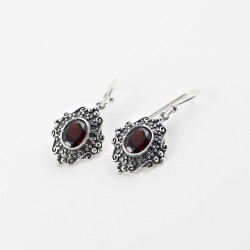 Amazing Earring !! Red Garnet 925 Sterling Silver Jewelry