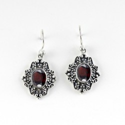 Amazing Earring !! Red Garnet 925 Sterling Silver Jewelry
