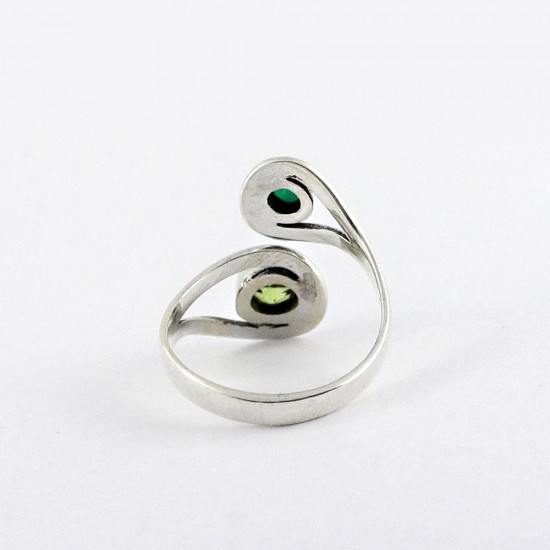 Awesome Green Onyx Peridot 925 Sterling Silver Bezel Setting Ring Manufacture Silver Jewelry