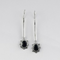 Mysteries !! Black Onyx 925 Sterling Silver Earring