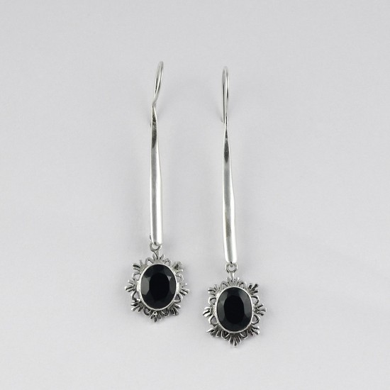 Mysteries !! Black Onyx 925 Sterling Silver Earring