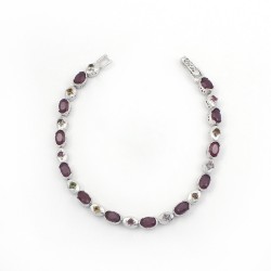 Beautiful Ruby Tourmaline Gemstone 925 Sterling Silver Bracelet Jewelry