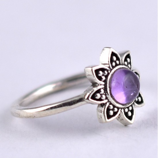 Beautiful Purple Amethyst Ring 925 Sterling Silver Handmade Fine Silver Jewellery Oxidized Silver Jewellery