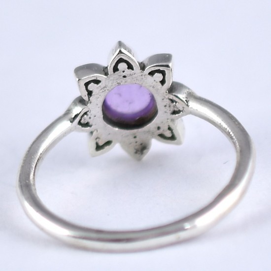 Beautiful Purple Amethyst Ring 925 Sterling Silver Handmade Fine Silver Jewellery Oxidized Silver Jewellery