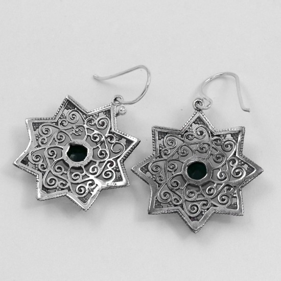 Beautiful Silver Drops Earring Natural Iolite Earring 925 Sterling Silver Oxidized Jewellery