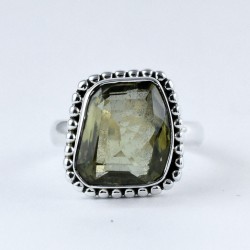 Beautiful Style Lemon Quartz Ring 925 Sterling Silver Oxidized Silver Jewellery Wholesale Silver Jewellery Bezel Setting Ring