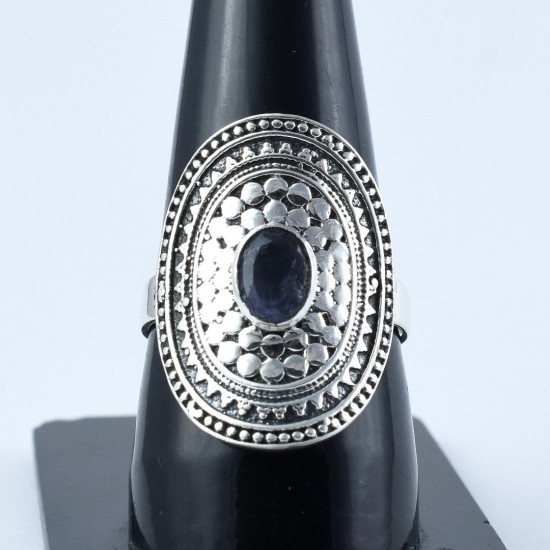 Bezel Setting Iolite Ring Handmade 925 Sterling Silver Boho Ring Birthstone Ring Jewellery Women Fashion Jewellery
