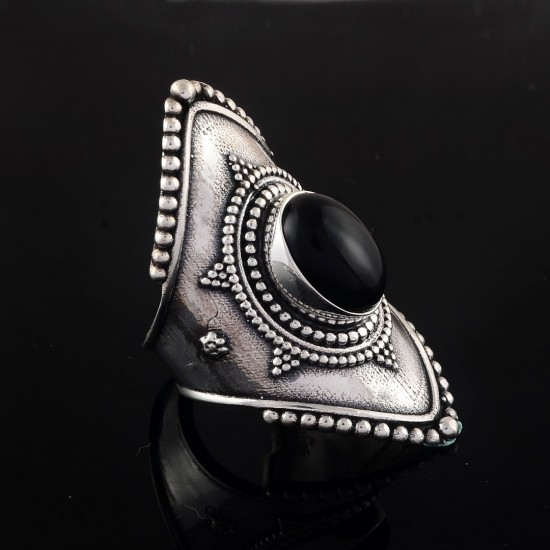 Black Onyx 925 Sterling Silver Ring Black Onyx Oval Shape Silver Ring Handmade Silver Jewelry 