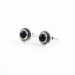 Black Onyx 925 Sterling Silver Handmade Stud Earring Jewelry