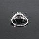 Aggressive Oval Shape Black Onyx 925 Sterling Silver Rhodium Plated Ring