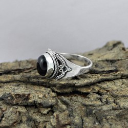 Black Onyx 925 Sterling Silver Solitaire Ring Jewelry