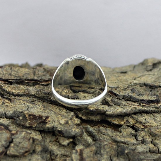 Black Onyx 925 Sterling Silver Solitaire Ring Jewelry