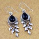 Black Onyx Drop Dangle Earring Solid 925 Sterling Silver Handmade Silver Jewellery Hook Earring Jewellery