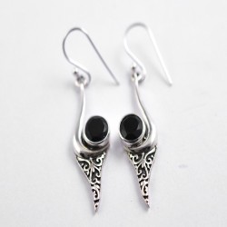 Black Onyx Earring Handmade Silver Earring 925 Sterling Silver Drop Dangle Earring Jewelry