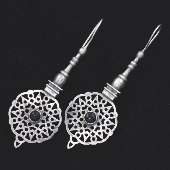 Black Onyx Earring Handmade Silver Earring Jewelry 925 Sterling Silver Oxidized 925 Stamped Jewelry