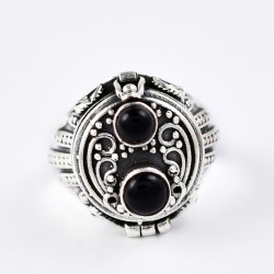 Black Onyx Ring Handmade 925 Sterling Silver Poison Ring Engagement Ring Manufacture Silver Jewellery