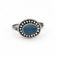 Blue Chalcedony 925 Sterling Silver Handmade Ring Jewelry Engagement Ring