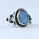 Blue Chalcedony Ring 925 Sterling Silver Boho Ring Birthstone Ring Indian Silver Ring Jewellery