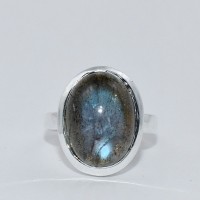 Natural Blue Fire Labradorite Ring 925 Sterling Silver Birthstone Ring Silver Jewelry
