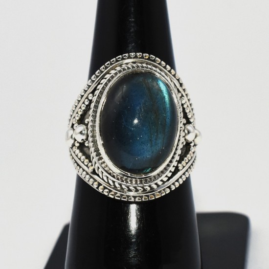 Blue Fire Labradorite Ring 925 Sterling Silver Wholesale Silver Jewelry Gift For Her