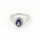 Adorable Oval Shape Blue Iolite 925 Sterling Silver Rhodium Plated Ring Jewlry