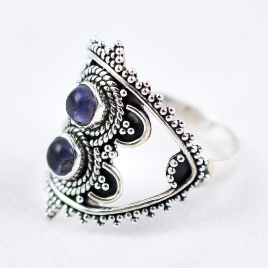 Blue Iollite Ring Handmade 925 Sterling Silver Boho Ring Oxidized Silver Ring Friendship Ring Jewellery