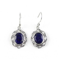 Blue Lapis 925 Sterling Silver Drop Dangle Earring Jewelry