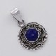 Great Style !! Blue Lapis Lazuli 925 Sterling Silver Oxidized Pendant Fine Jewelry