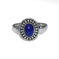 Blue Lapis Lazuli Oval Shape 925 Sterling Silver Ring Fine Jewelry Indian Silver Jewelry