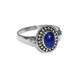 Blue Lapis Lazuli Oval Shape 925 Sterling Silver Ring Fine Jewelry Indian Silver Jewelry