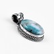 Blue Larimar Pendant 925 Sterling Silver Oxidized Silver Pendant Jewellery Gift For Her