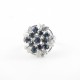 Blue Sapphire Rhodium Plated 925 Sterling Silver Ring Handmade Jewelry