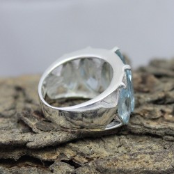Blue Topaz 925 Sterling Silver Handmade Ring Jewelry